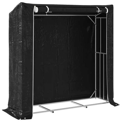 Firewood Rack with Rain Cover 200x60x200 cm Galvanised Steel