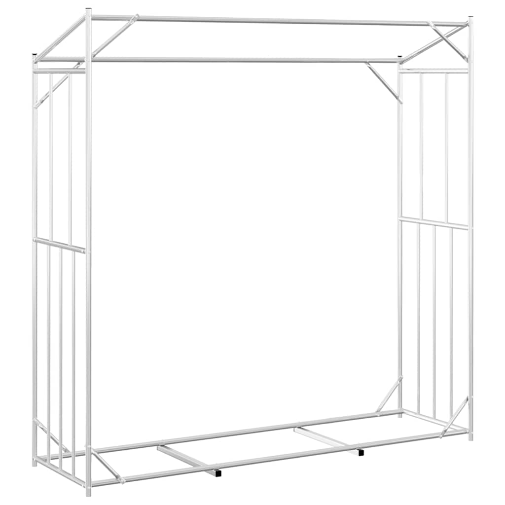 Firewood Rack with Rain Cover 200x60x200 cm Galvanised Steel