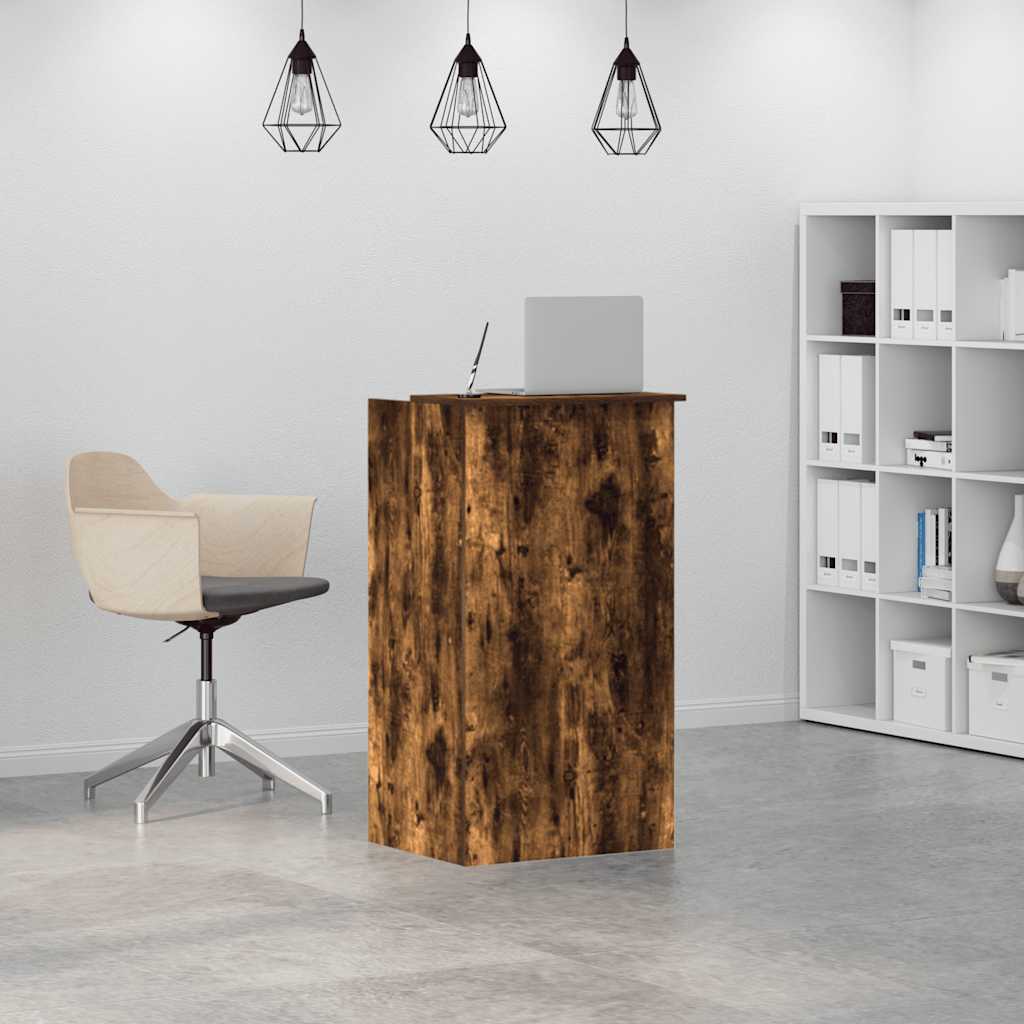 Reception Desk Smoked Oak 55x50x103.5 cm Engineered Wood