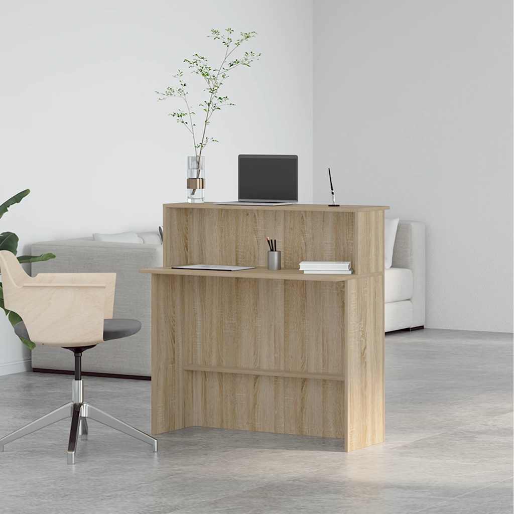 Reception Desk Sonoma Oak 100x50x103.5 cm Engineered Wood