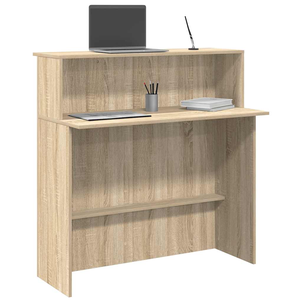 Reception Desk Sonoma Oak 100x50x103.5 cm Engineered Wood