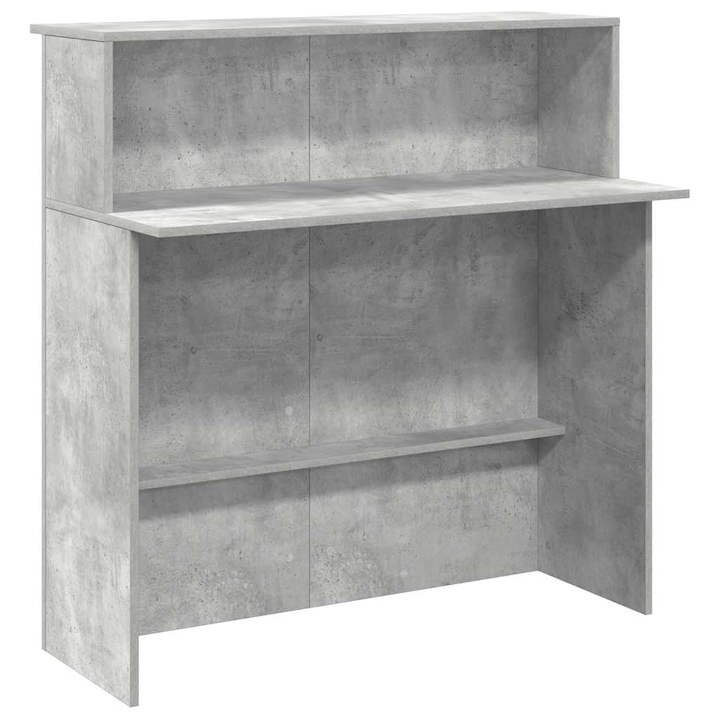 Reception Desk Concrete Grey 100x50x103.5 cm Engineered Wood