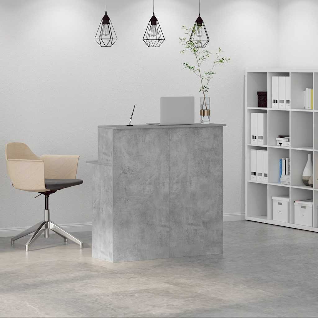 Reception Desk Concrete Grey 100x50x103.5 cm Engineered Wood