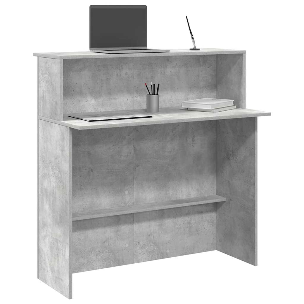 Reception Desk Concrete Grey 100x50x103.5 cm Engineered Wood