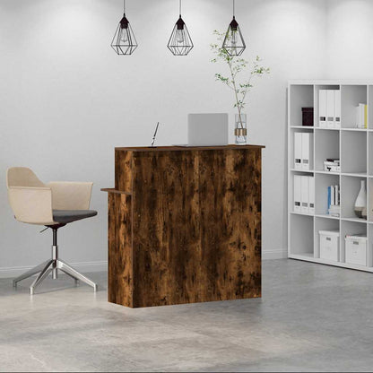 Reception Desk Smoked Oak 100x50x103.5 cm Engineered Wood