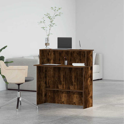 Reception Desk Smoked Oak 100x50x103.5 cm Engineered Wood