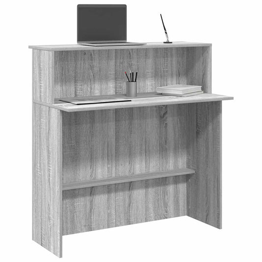 Reception Desk Grey Sonoma 100x50x103.5 cm Engineered Wood