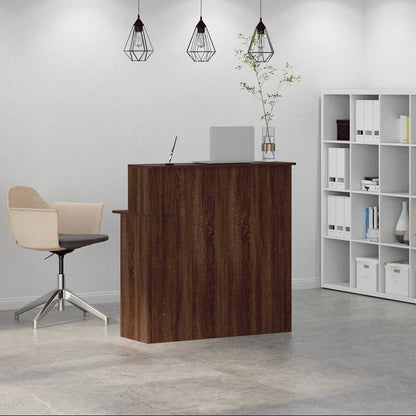 Reception Desk Brown Oak 100x50x103.5 cm Engineered Wood