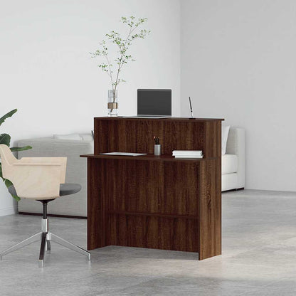 Reception Desk Brown Oak 100x50x103.5 cm Engineered Wood