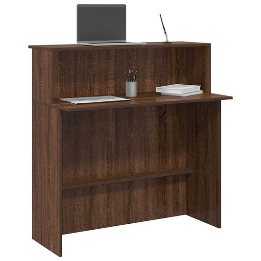 Reception Desk Brown Oak 100x50x103.5 cm Engineered Wood