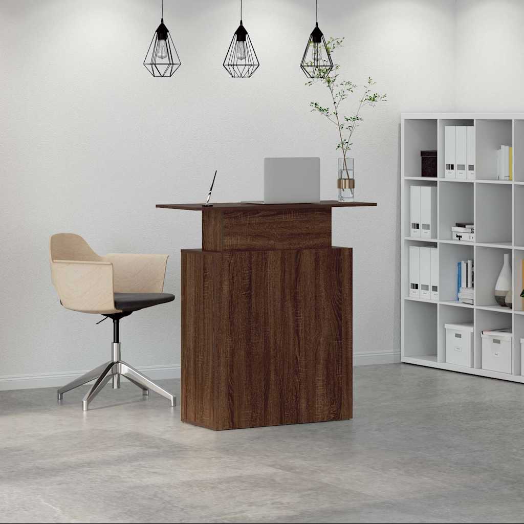 Reception Desk Brown Oak 100x40x104 cm Engineered Wood