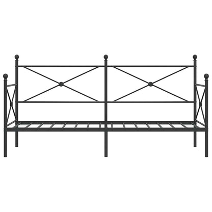 Day Bed without Mattress Black 90x190 cm Steel