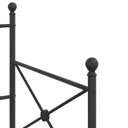 Day Bed without Mattress Black 90x190 cm Steel