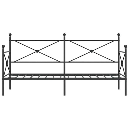 Day Bed without Mattress Black 90x200 cm Steel