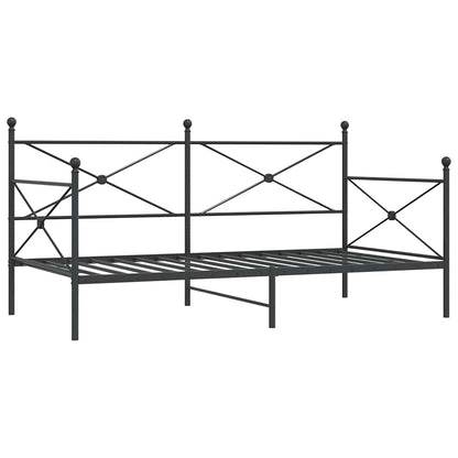 Day Bed without Mattress Black 107x203 cm Steel