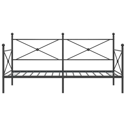 Day Bed without Mattress Black 107x203 cm Steel