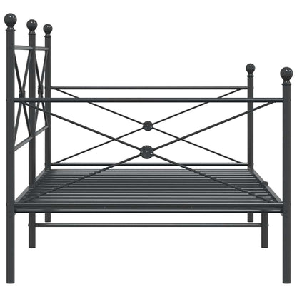 Day Bed without Mattress Black 107x203 cm Steel