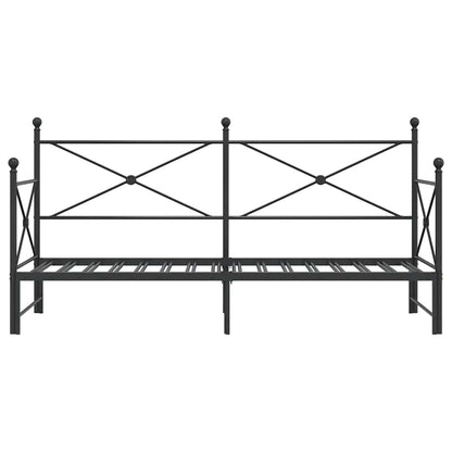Daybed with Trundle without Mattress Black 80x200 cm Steel