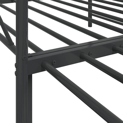 Daybed with Trundle without Mattress Black 100x200 cm Steel