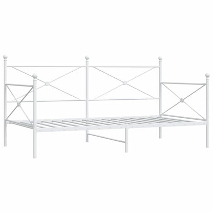 Day Bed without Mattress White 107x203 cm Steel