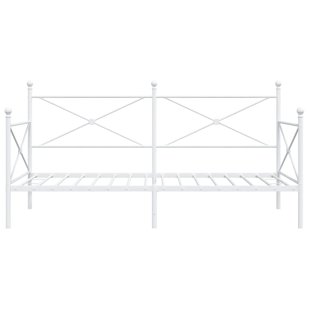 Day Bed without Mattress White 107x203 cm Steel