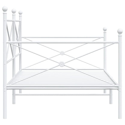 Day Bed without Mattress White 107x203 cm Steel