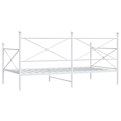 Day Bed without Mattress White 107x203 cm Steel