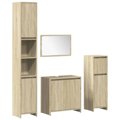 4 Piece Bathroom Furniture Set Sonoma Oak Engineered Wood