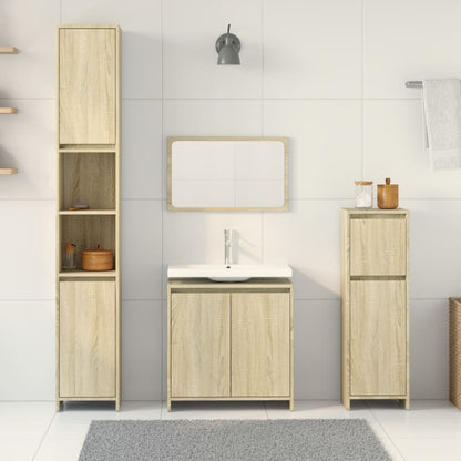 4 Piece Bathroom Furniture Set Sonoma Oak Engineered Wood