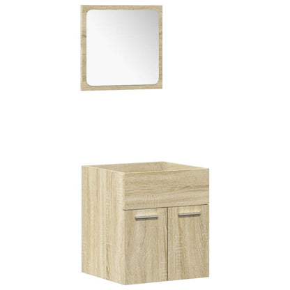 3 Piece Bathroom Furniture Set Sonoma Oak Engineered Wood