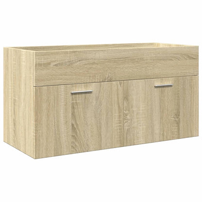 3 Piece Bathroom Furniture Set Sonoma Oak Engineered Wood