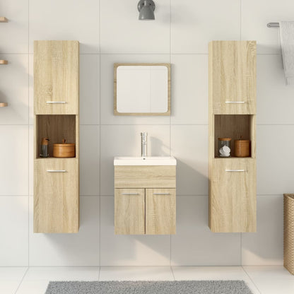 4 Piece Bathroom Furniture Set Sonoma Oak Engineered Wood