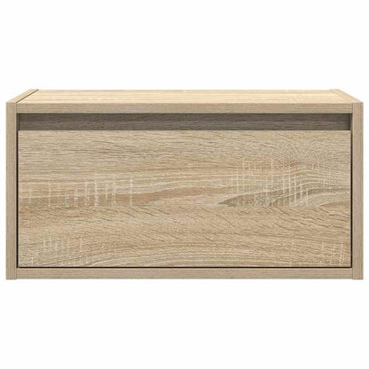 Wall-mounted Bedside Cabinets with LED Lights 2 pcs Sonoma Oak