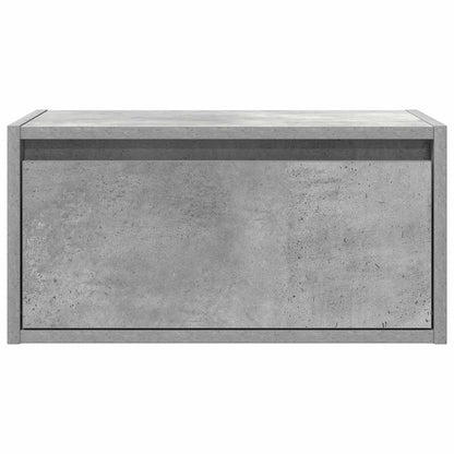 Wall-mounted Bedside Cabinet with LED Lights Concrete Grey