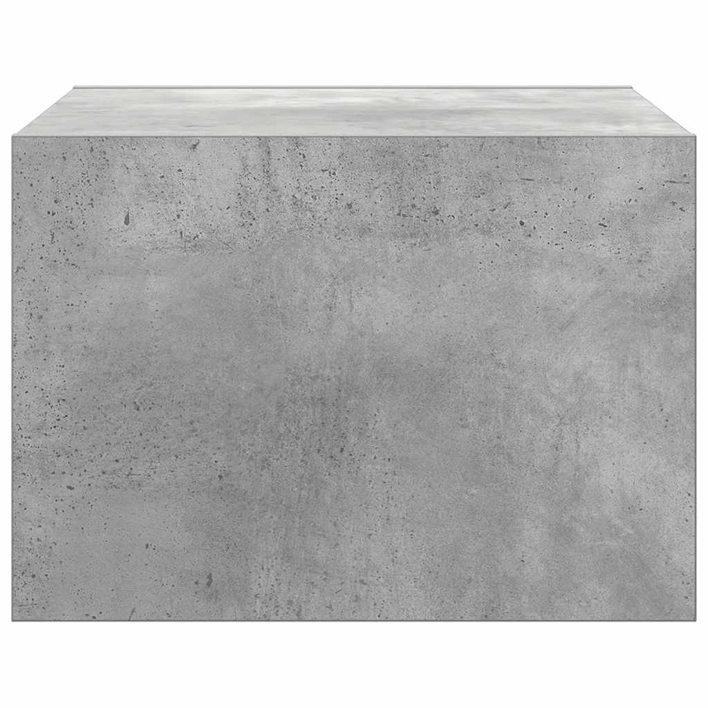 Wall-mounted Bedside Cabinets with LED Lights 2 pcs Concrete Grey