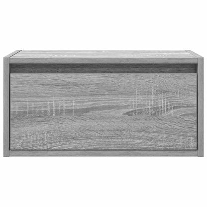 Wall-mounted Bedside Cabinet with LED Lights Grey Sonoma