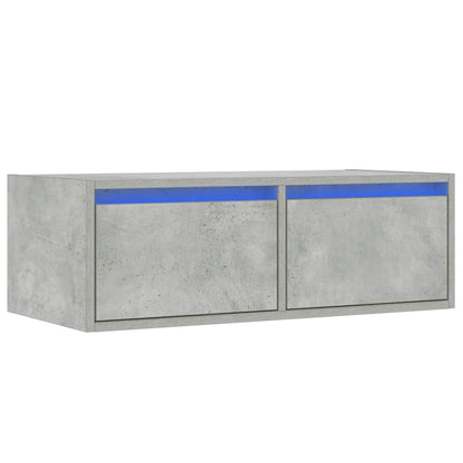 TV Cabinet with LED Lights Concrete Grey 75x35.5x25 cm