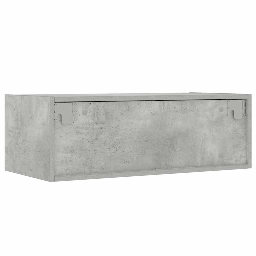 TV Cabinet with LED Lights Concrete Grey 75x35.5x25 cm