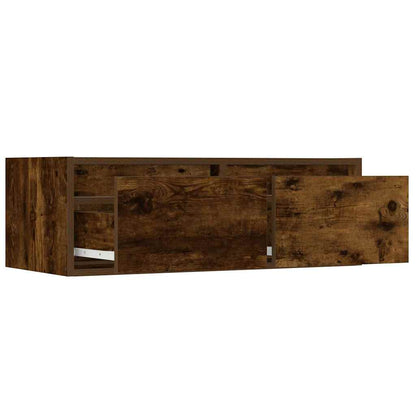 TV Cabinet with LED Lights Smoked Oak 75x35.5x25 cm