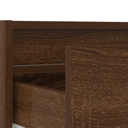 TV Cabinet with LED Lights Brown Oak 75x35.5x25 cm