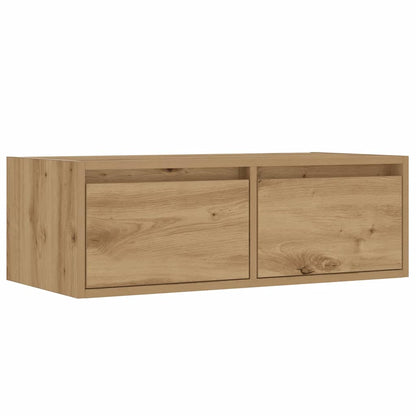 TV Cabinet with LED Lights Artisan Oak 75x35.5x25 cm