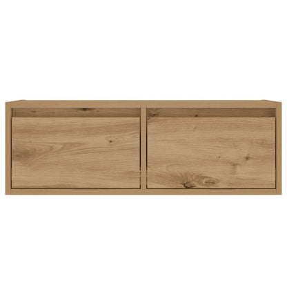 TV Cabinet with LED Lights Artisan Oak 75x35.5x25 cm