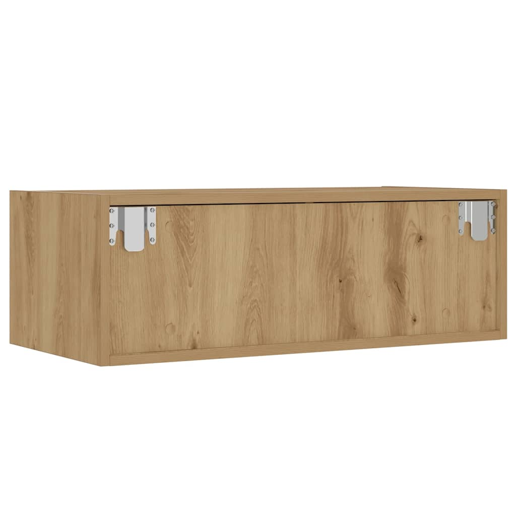 TV Cabinet with LED Lights Artisan Oak 75x35.5x25 cm