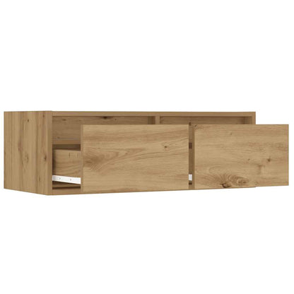 TV Cabinet with LED Lights Artisan Oak 75x35.5x25 cm