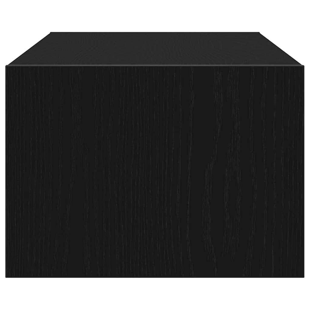 TV Cabinet with LED Lights Black Oak 100X35.5x25 cm