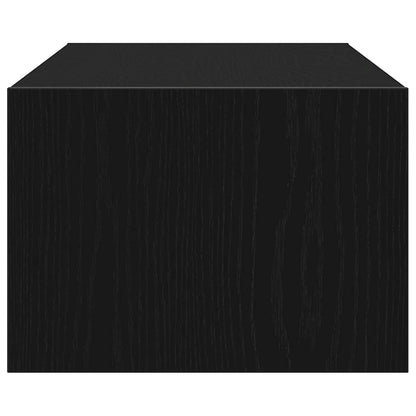 TV Cabinet with LED Lights Black Oak 100X35.5x25 cm