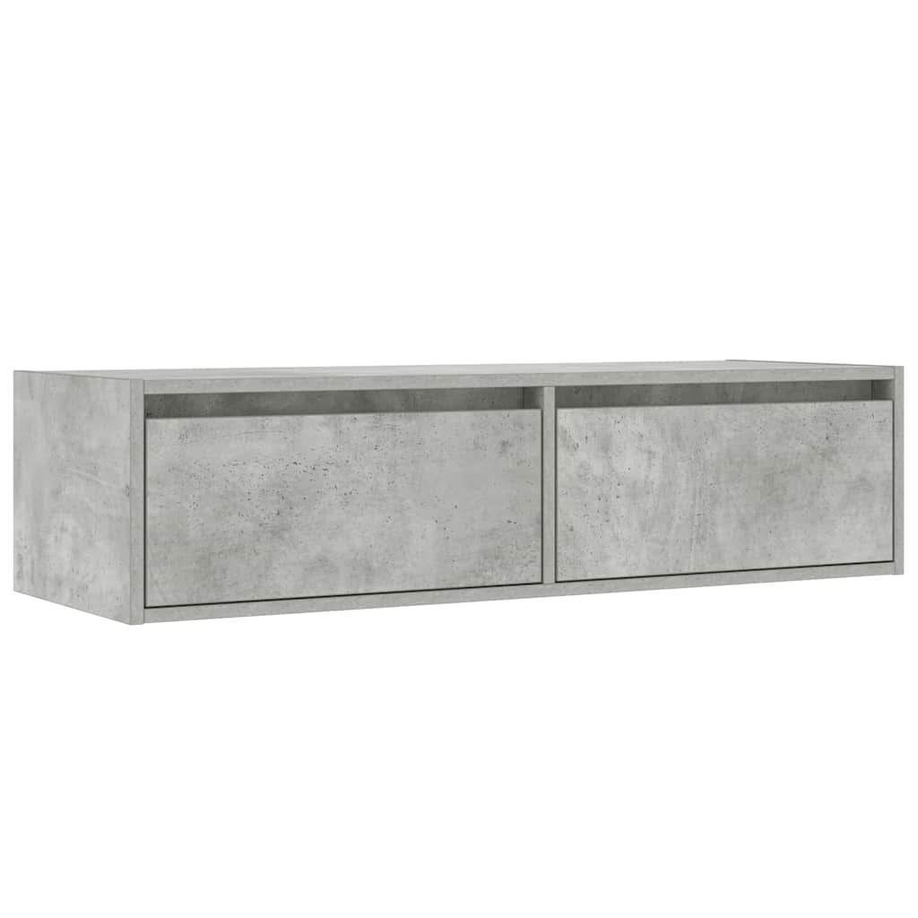 TV Cabinet with LED Lights Concrete Grey 100X35.5x25 cm