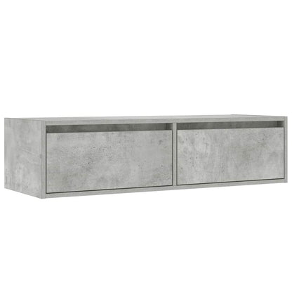 TV Cabinet with LED Lights Concrete Grey 100X35.5x25 cm