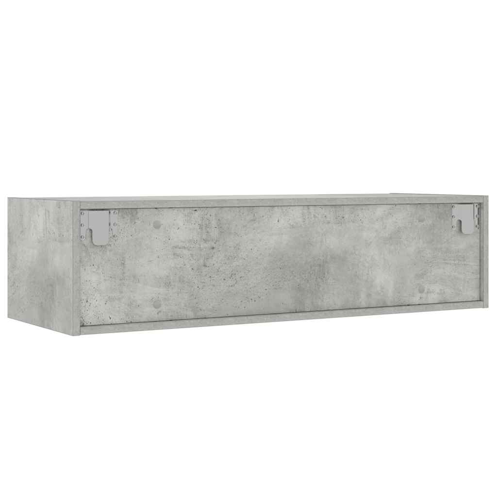 TV Cabinet with LED Lights Concrete Grey 100X35.5x25 cm