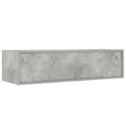 TV Cabinet with LED Lights Concrete Grey 100X35.5x25 cm